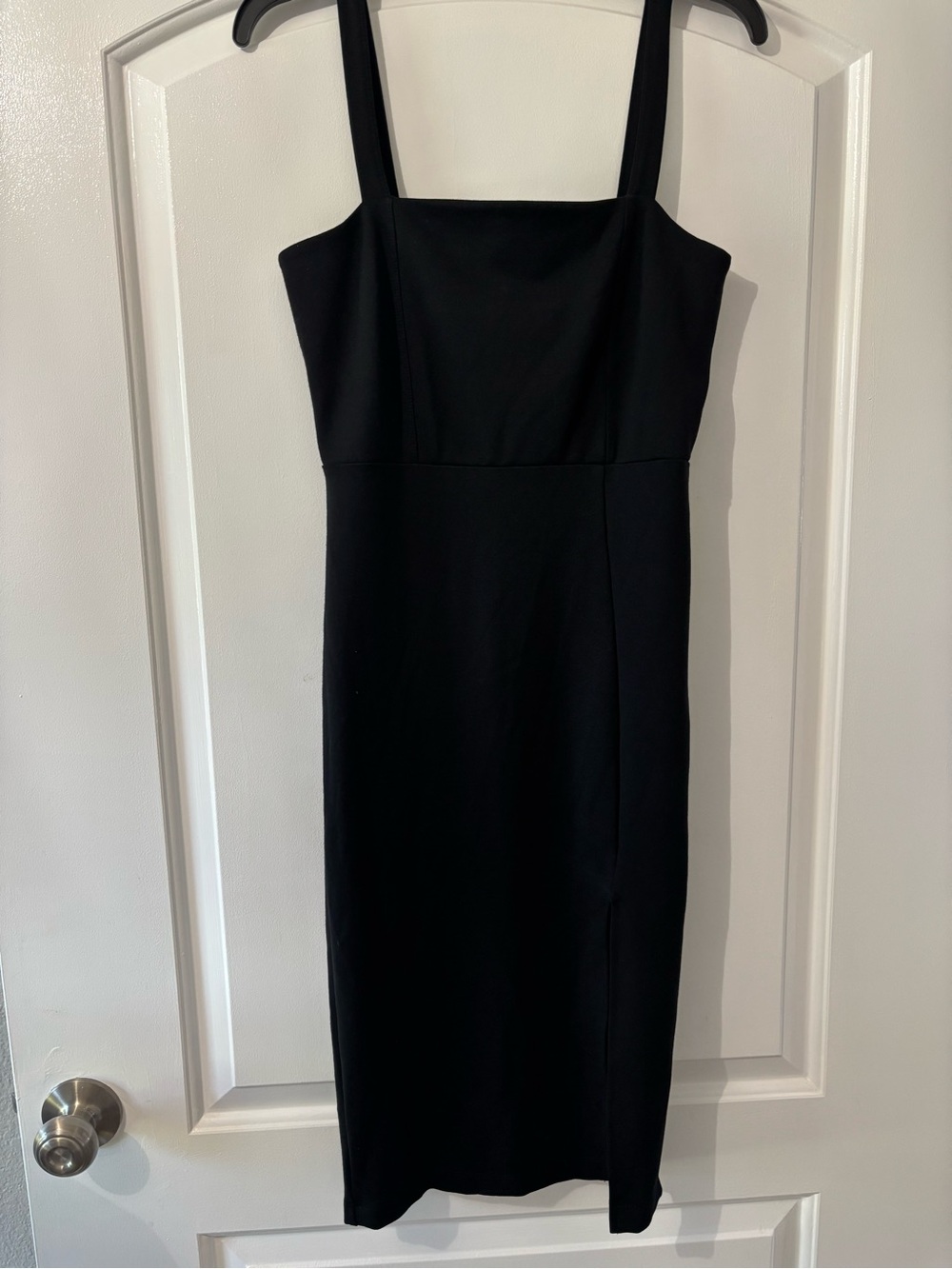 Forever 21 Black Square-Neck Midi Dress